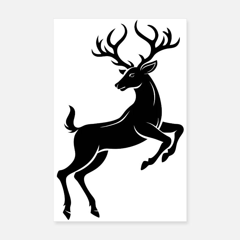 Springende Hirsche Poster 20x30 cm