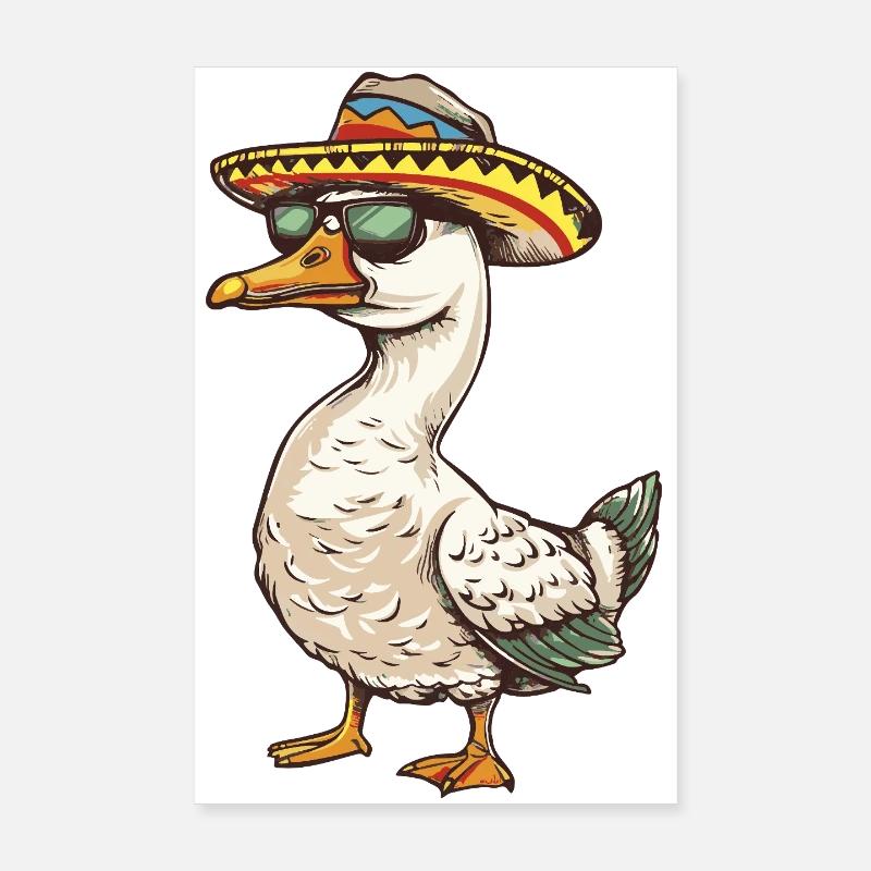 Gans Comic Lustig Sombrero Poster 20x30 cm