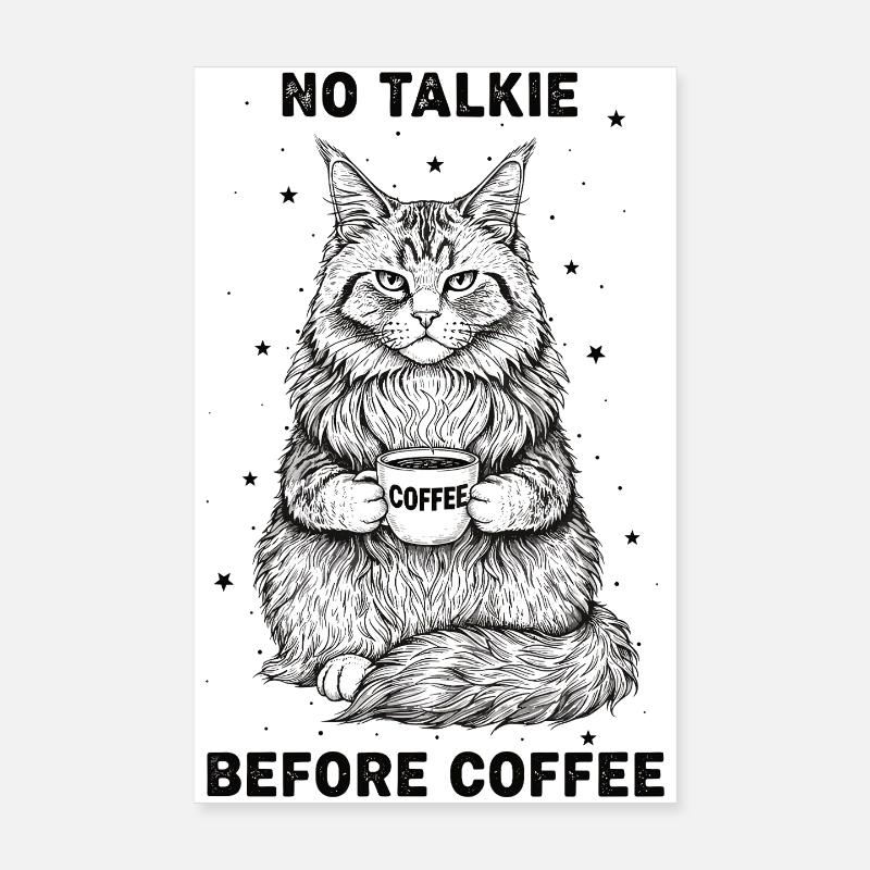 Pas de conversation devant un chat amateur de café Poster 20 x 30 cm