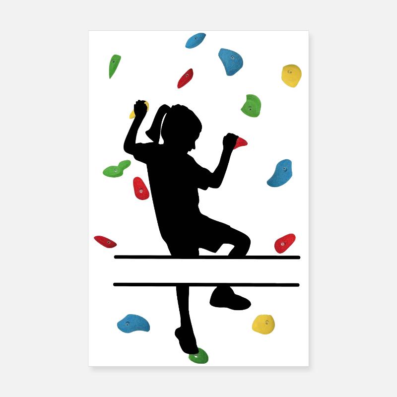 Fille du mur d’escalade – Grimpeuse sur mesure Poster 20 x 30 cm