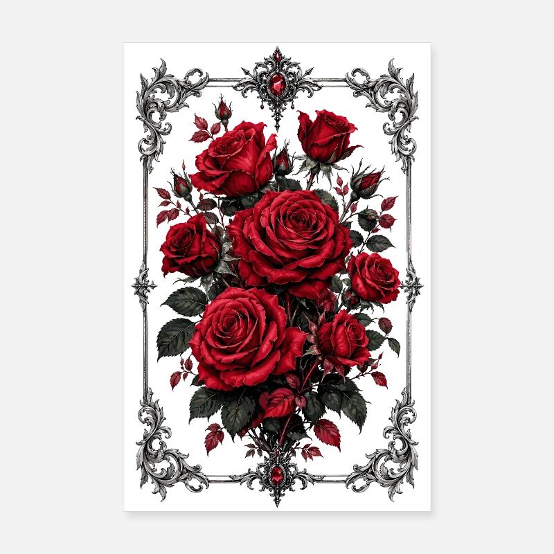 Roses, Roses rouges, Roses et Fleurs Poster 20 x 30 cm