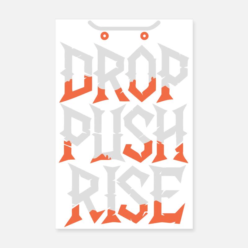 Drop Push Rise Poster 20 x 30 cm
