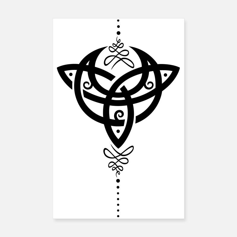 Celtic moon, Mondsichel mit Trinity Symbol. Poster 20x30 cm