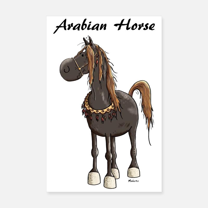 Cheval Arabe Mignon - Chevaux Poster 20 x 30 cm
