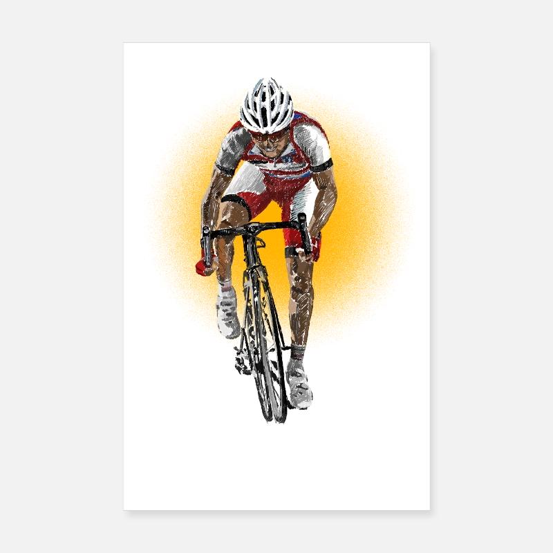 Radfahrer - Poster 20x30 cm - Weiß