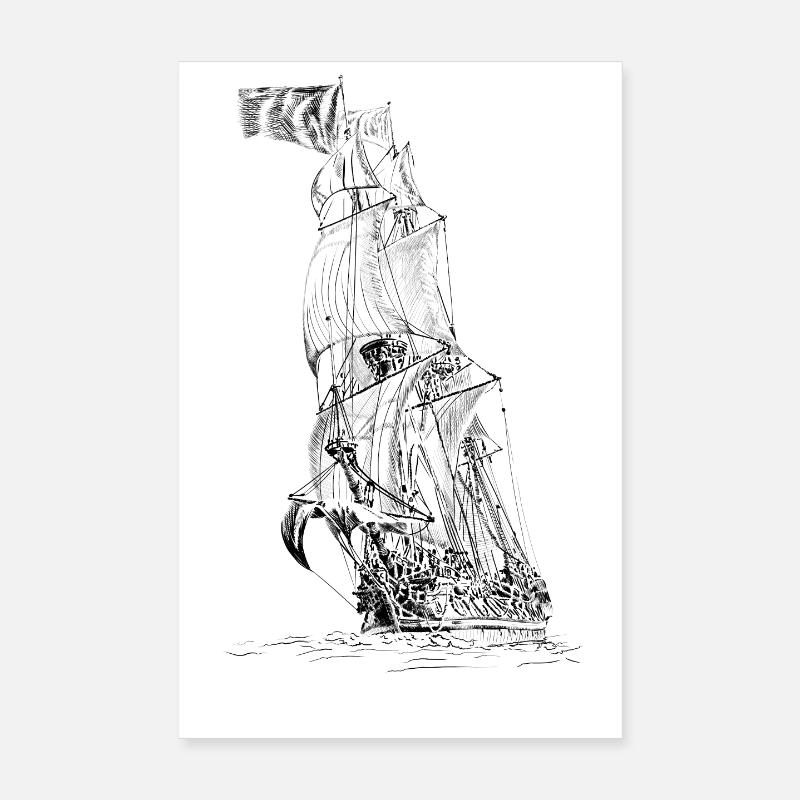 Segelschiff Poster 20x30 cm