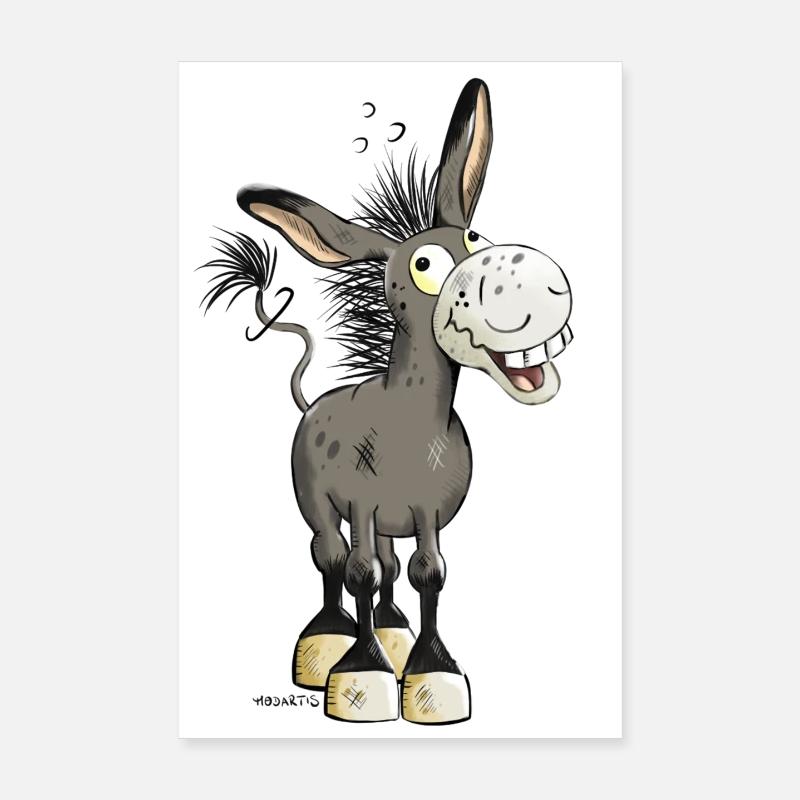 Witziger Esel Poster 20x30 cm