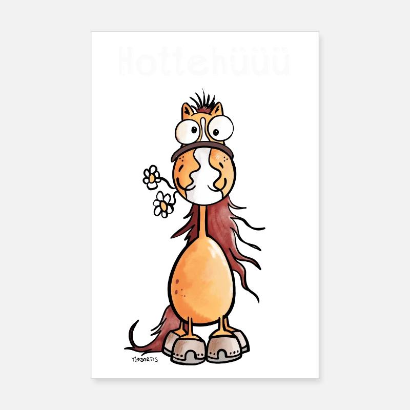 Hottehüüü Pferdchen Hottehüüü - Poster 20x30 cm - Weiß