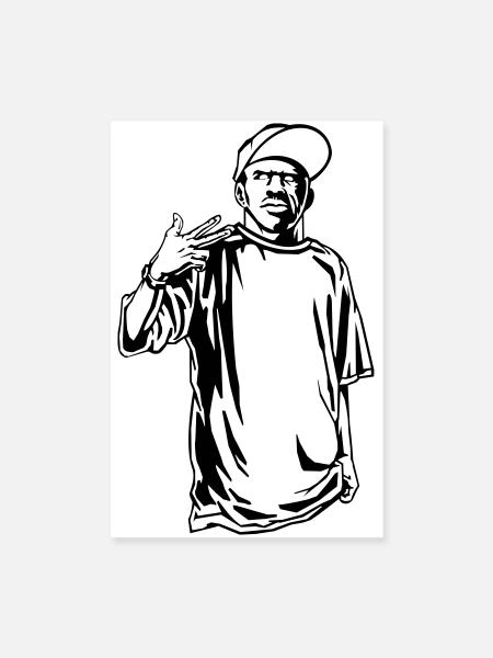 Gangster Rapper - Poster 20x30 cm - Weiß - Vorne