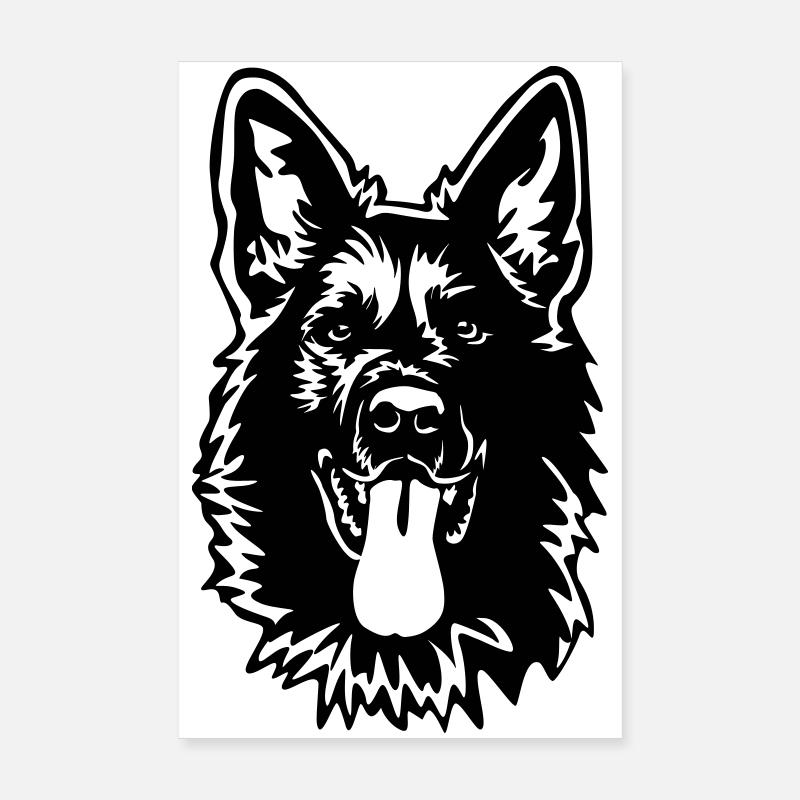 Tête de berger allemand Poster 20 x 30 cm