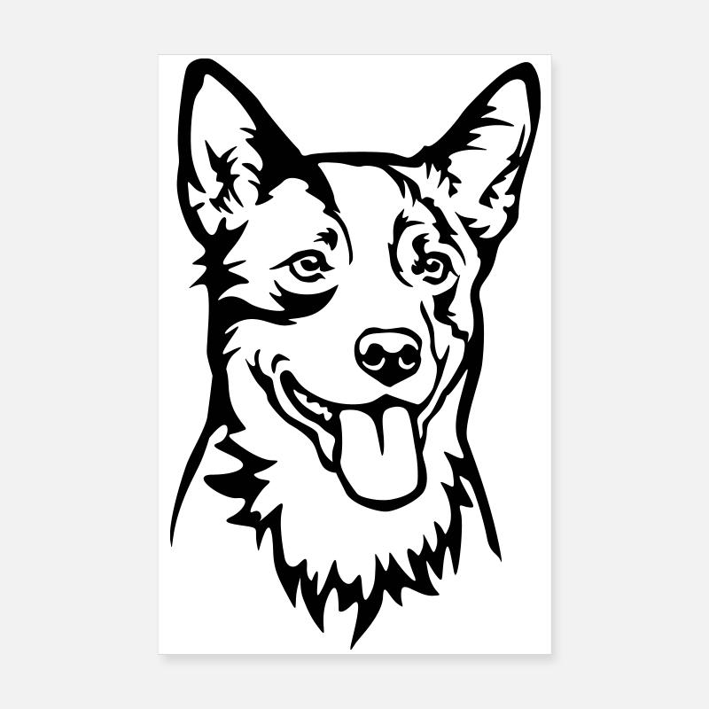 Australian Cattle Dog Kopf Poster 20x30 cm