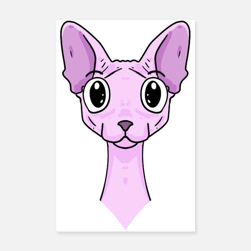 Sphynx Head Cat Propriétaire de chat Poster 20 x 30 cm