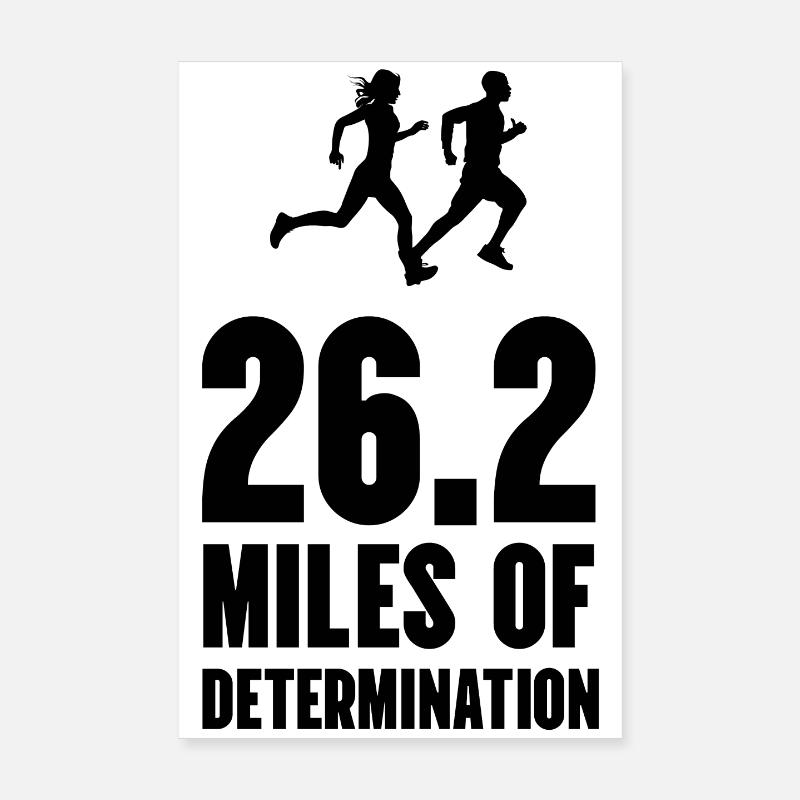 Marathon - 26,2 miles de détermination Poster 20 x 30 cm