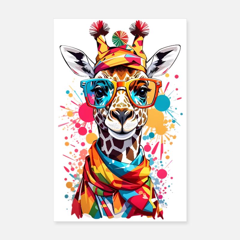 Coole Giraffe Poster 20x30 cm