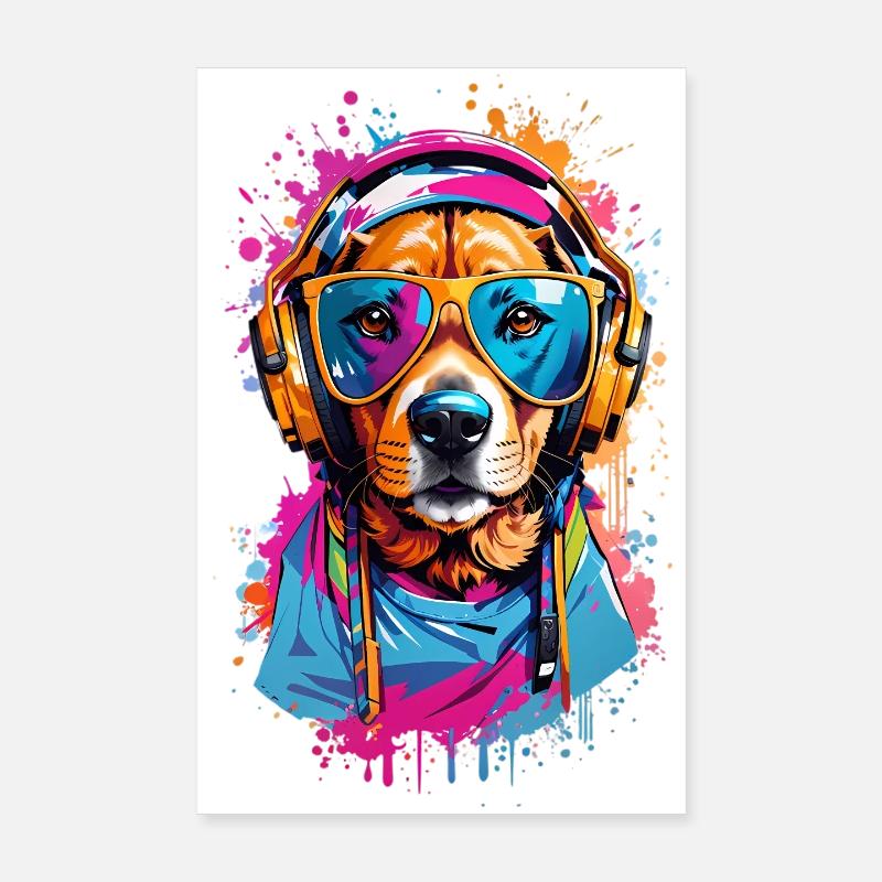 Chien cool Poster 20 x 30 cm