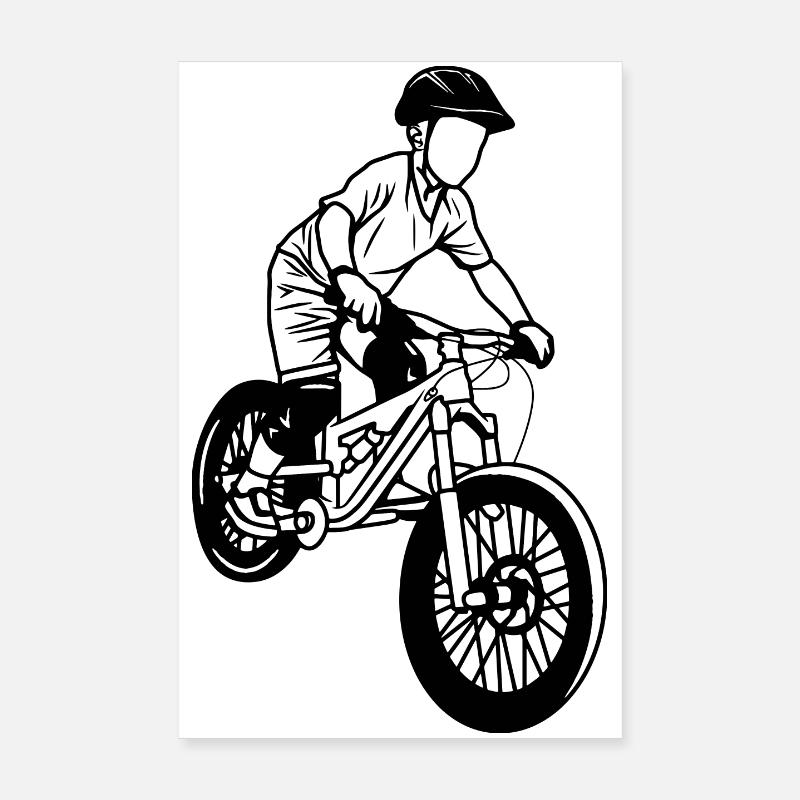 Garçon de vélo de montagne Poster 20 x 30 cm