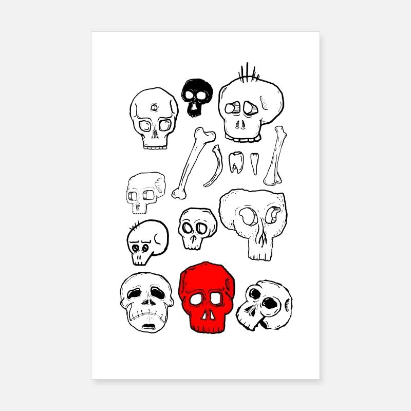 Skull group Poster 8" x 12" (20x30 cm)