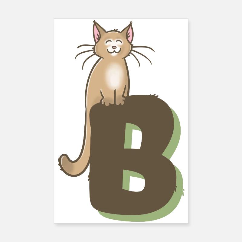 Lettre B du chat Poster 20 x 30 cm
