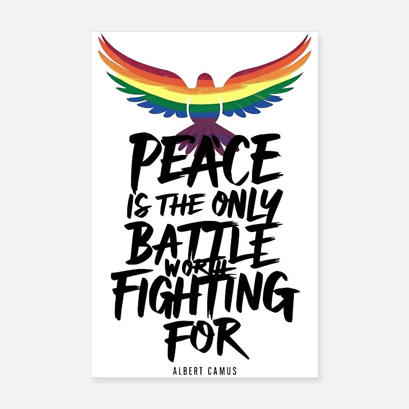 Fiery Rainbow Tongue Flight with Peace Message - Poster 8" x 12" (20x30 cm) - white