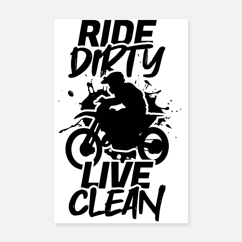 Motocross Drôle de dicton Poster 20 x 30 cm
