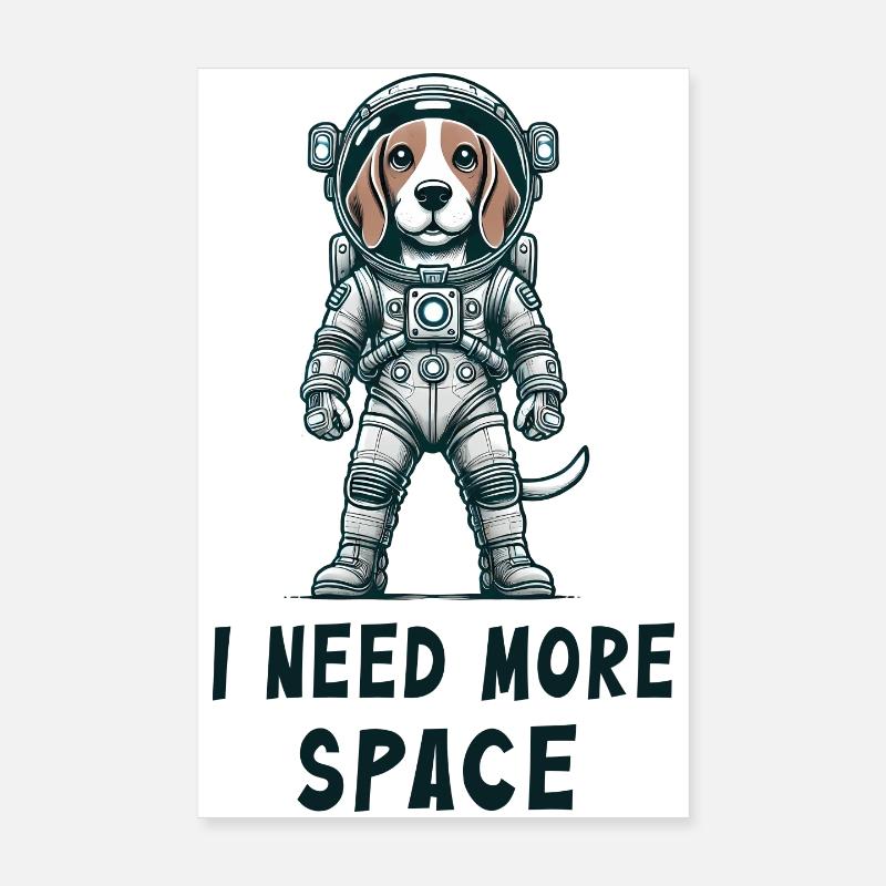 Beagle Astronaut Poster 20x30 cm