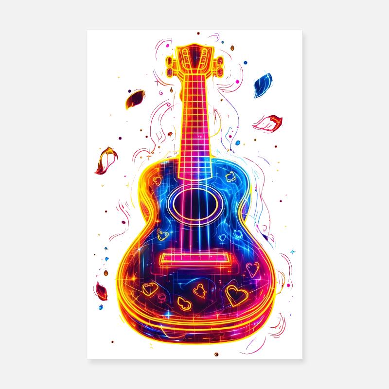 90s Ukulele Poster 8" x 12" (20x30 cm)