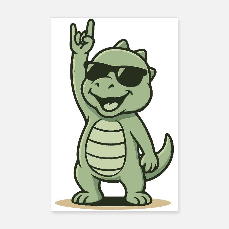 Dino rocks! - Poster 8" x 12" (20x30 cm) - white