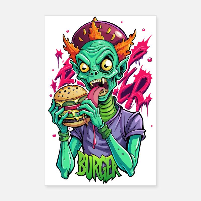 Burger Alien Poster 20x30 cm