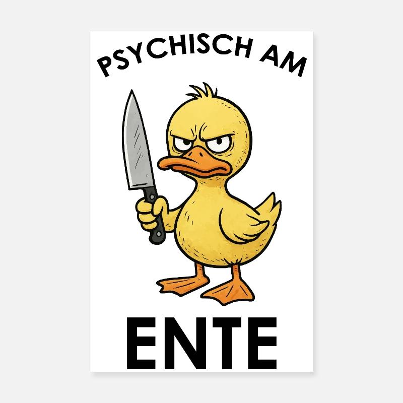 Angry ducks with knife Poster 8" x 12" (20x30 cm)
