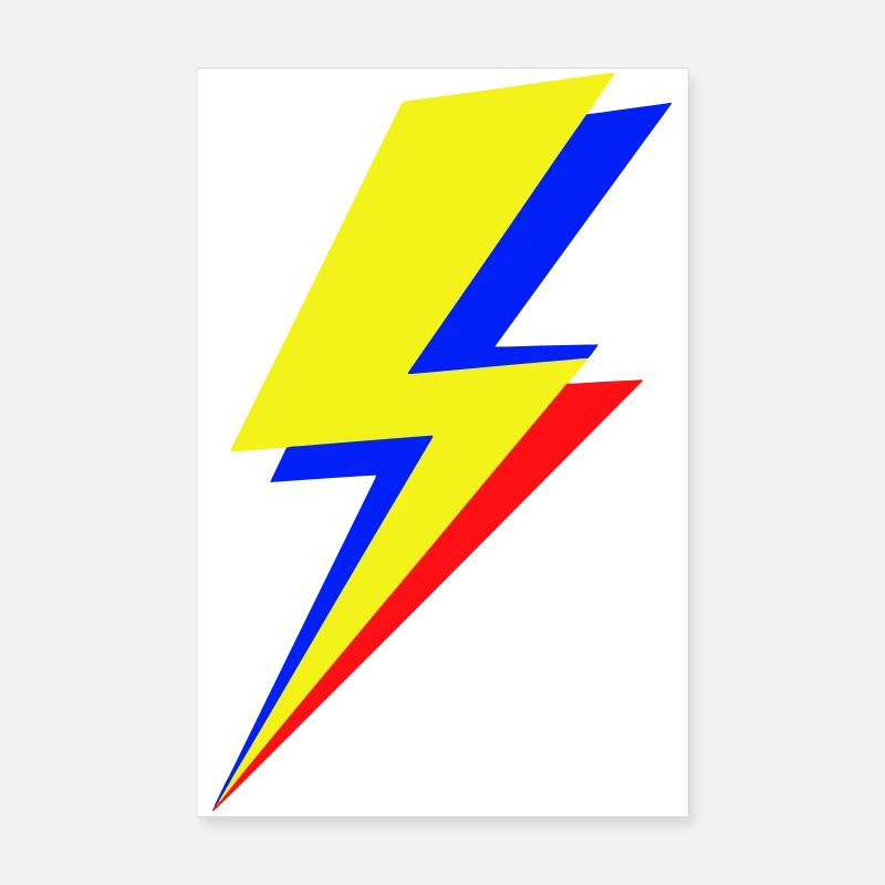 Éclair géométrique multicolore Poster 20 x 30 cm