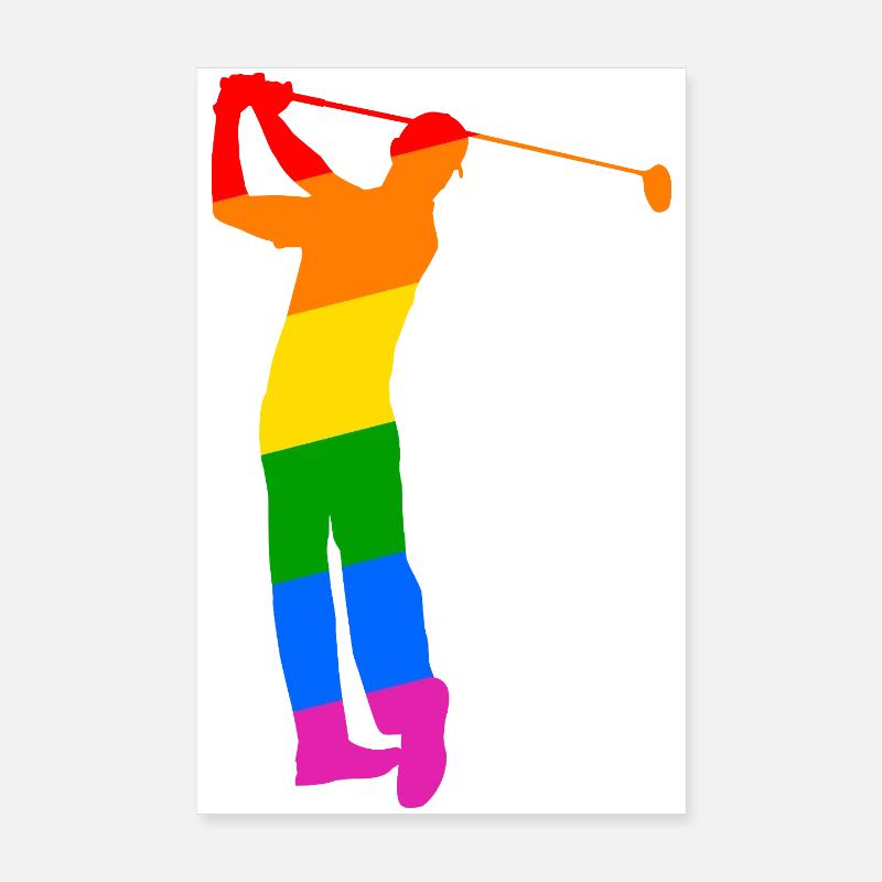 Rainbow Golfer Poster 8" x 12" (20x30 cm)