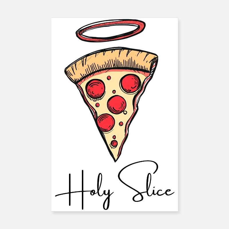 Holy Slice – Retro Comic Pizza Poster 20x30 cm