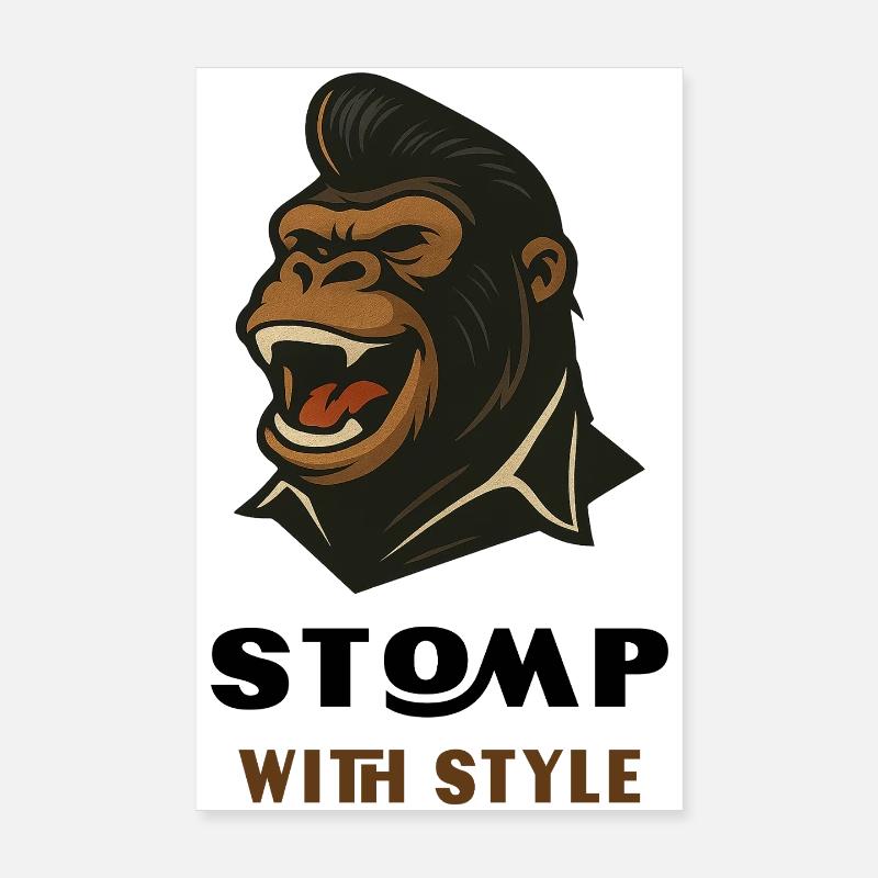 Stomp with Style – Gorilla Edition Poster 20x30 cm