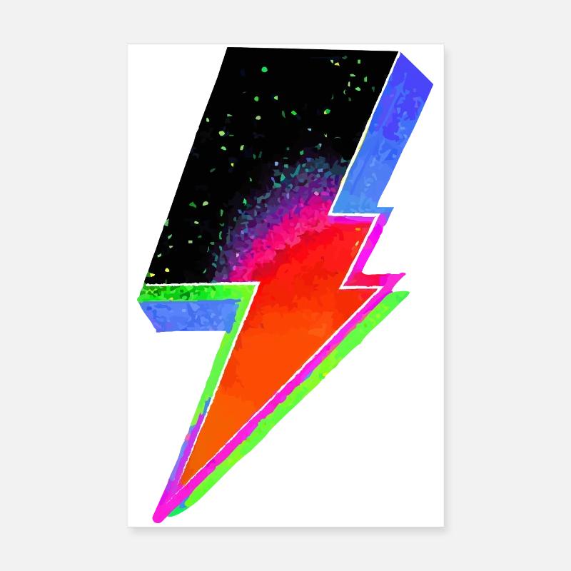Electric Neon Thunder Poster 8" x 12" (20x30 cm)