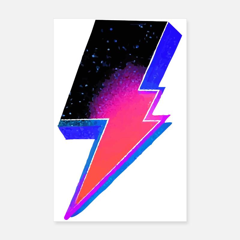 Neon Lightning Bolt Gradient Poster 8" x 12" (20x30 cm)