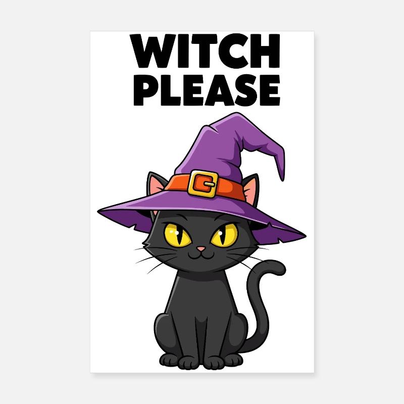 Mitternachtskätzchen-Hexe Poster 20x30 cm