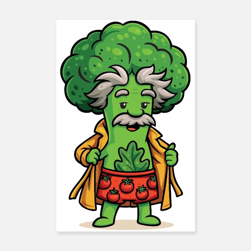 Einstein-Brokkoli Poster 20x30 cm