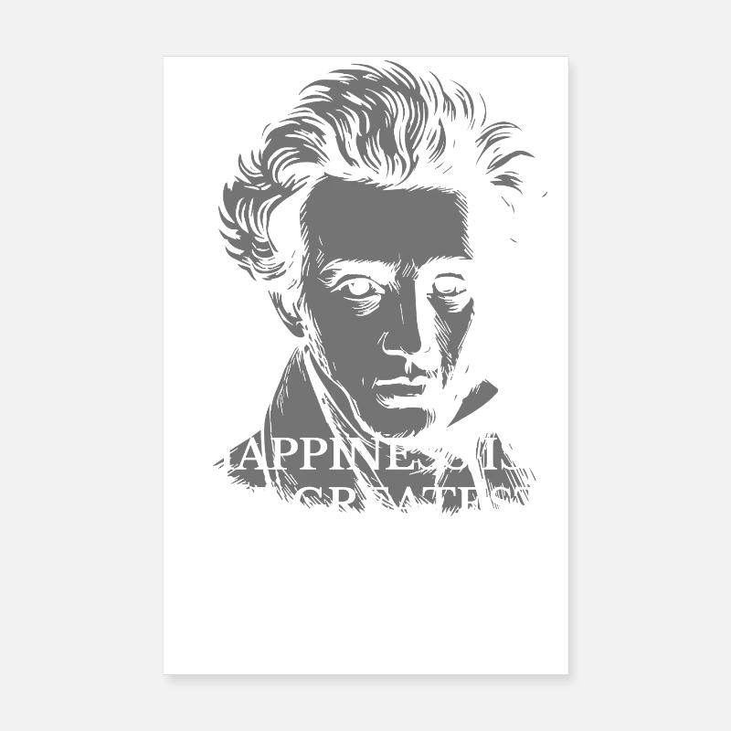 Citation du bonheur de Kierkegaard Tee Poster 20 x 30 cm