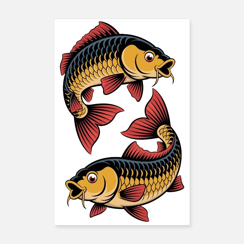 Zwei Karpfen Poster 20x30 cm