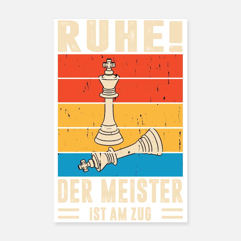 Cadeaux pour joueurs d’échecs Accessoires d’échecs Échiquier Échiquier Poster 20 x 30 cm