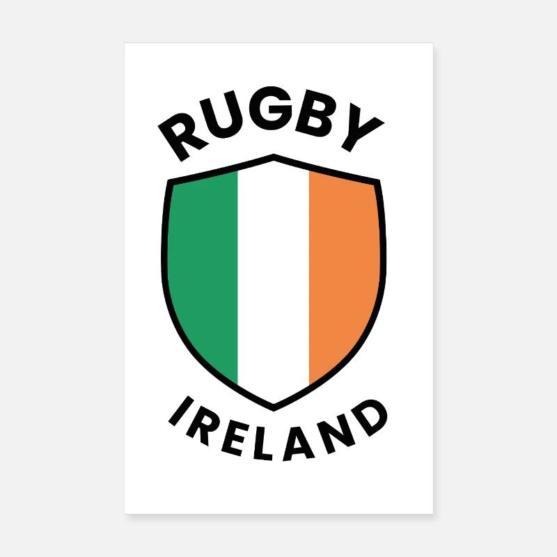 Conception du Rugby Ireland Shield Poster 20 x 30 cm