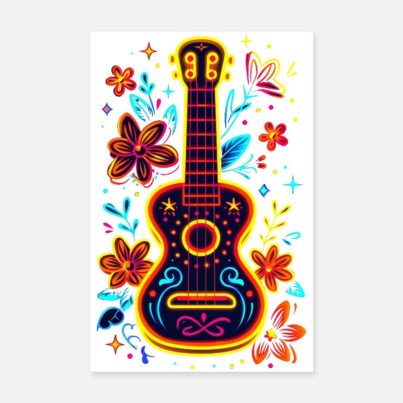 90s Ukulele Poster 8" x 12" (20x30 cm)