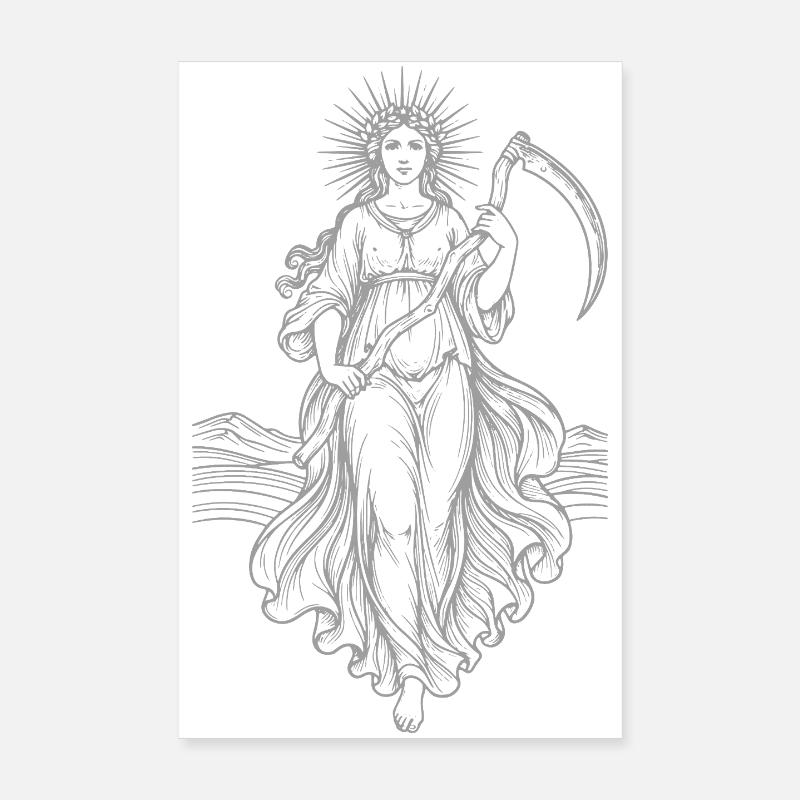 Déesse céleste Moissonneur avec la faux Poster 20 x 30 cm