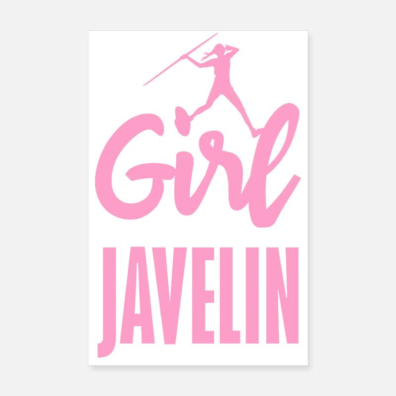 Javelin thrower with fun statement Poster 8" x 12" (20x30 cm)
