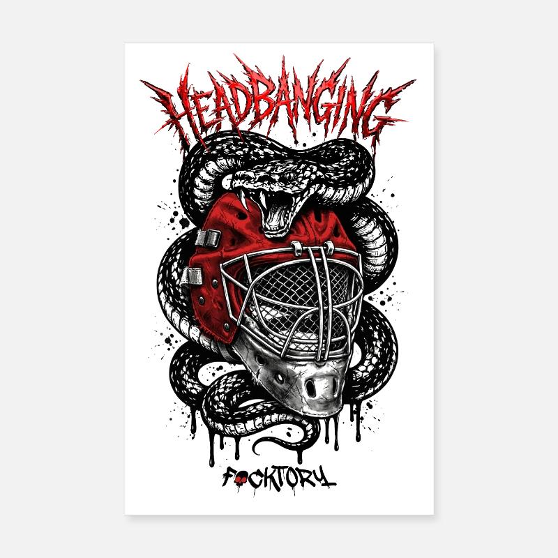 Headbanging Red Mask Poster 20x30 cm