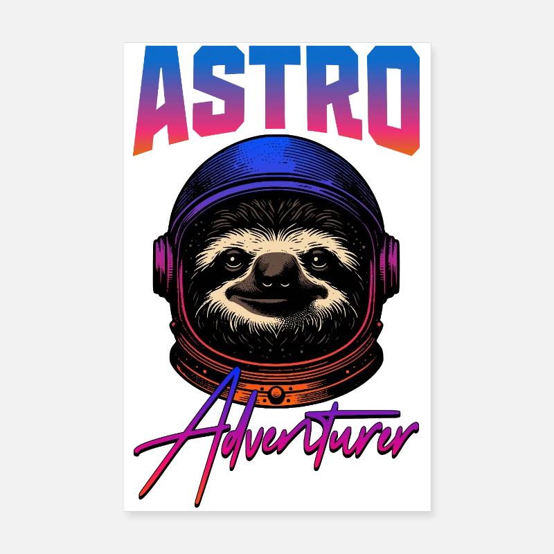 Faultier Astronaut Poster 20x30 cm