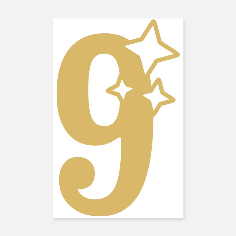 9e anniversaire Étoile de 9e anniversaire Poster 20 x 30 cm