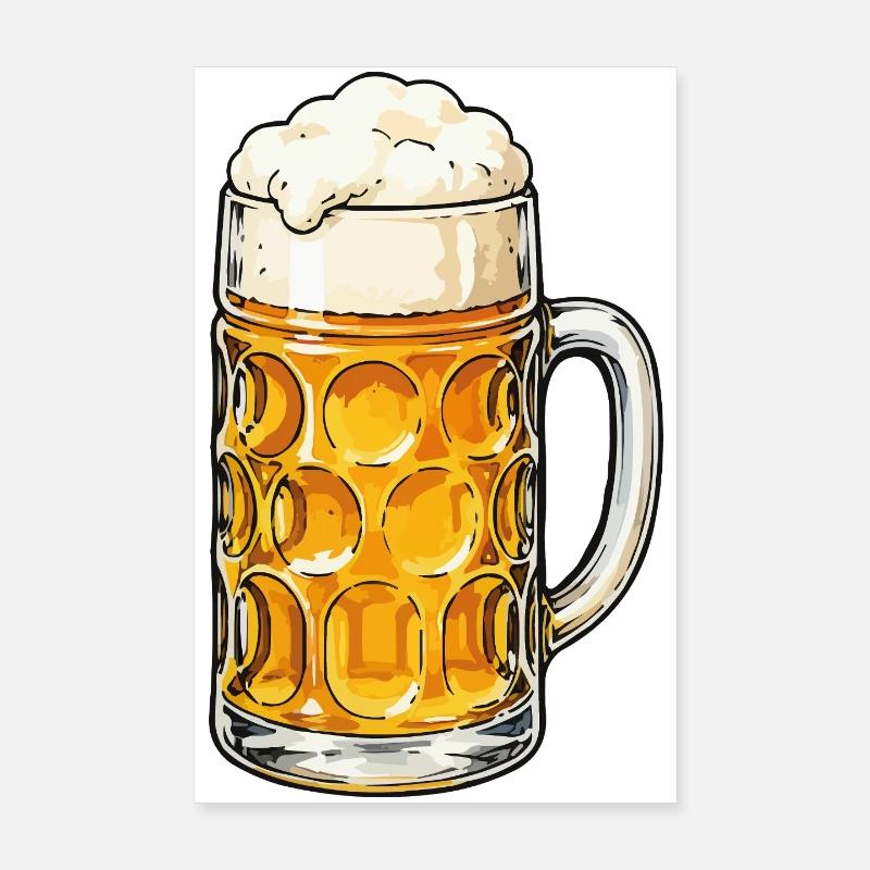 Bierkrug mit Schaum Poster 20x30 cm