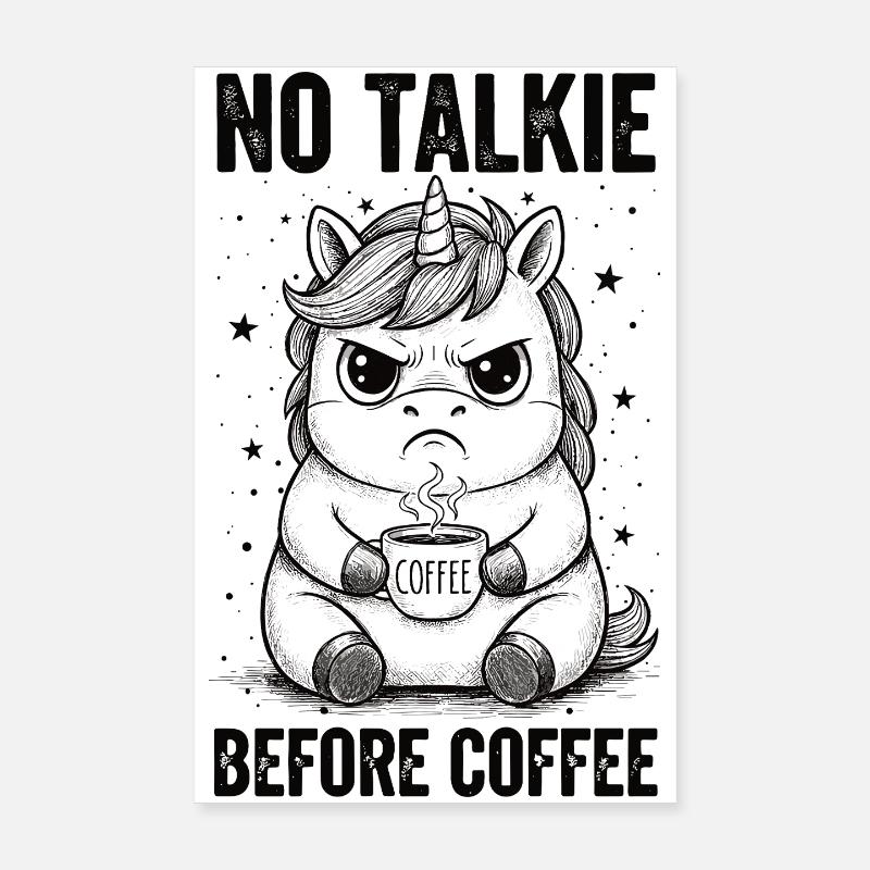 Pas de conversation devant une licorne amoureuse du café Poster 20 x 30 cm