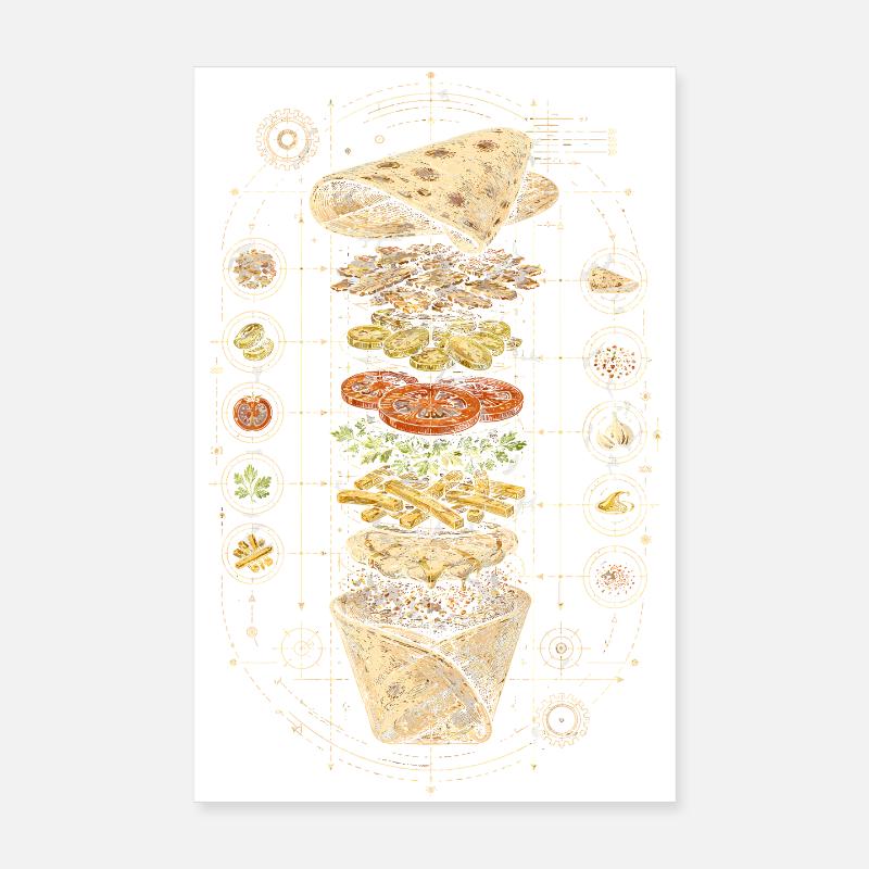 Plan d’action pour le shawarma libanais Poster 20 x 30 cm